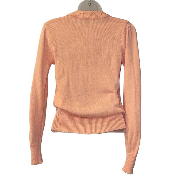 1980’s VINTAGE Dead Stock Changing Scene Embroidered Flower Sweater Size Small - Picture 3 of 7